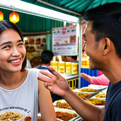 Home 11 **
A friendly Malaysian influencer smiling warmly while actively listening to a friend at a "mamak" stall. The friend is gesturing while speaking, and the influencer is making eye contact and nodding. Focus on conveying empathy and active listening in a casual, relatable setting.
**